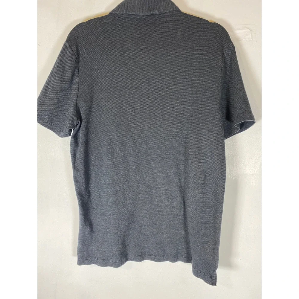 Banana Republic‎ Gray Black Cotton Polo Shirt Short Sleeve Casual L Preppy